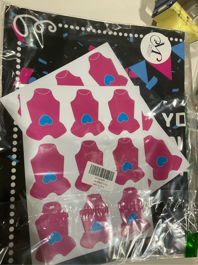 Condition photo showing As Is for Gender Reveal Party Supplies - 54 Voting Stickers & Large Poster for Baby Shower Games, Boy or Girl Reveal Decorations, Pink & Blue Theme