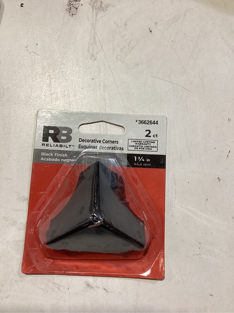 Condition photo showing New/Like New for RELIABILT 1.75-in x 1.75-in x 1.75-in Black Steel Corner brace 2 -Pack