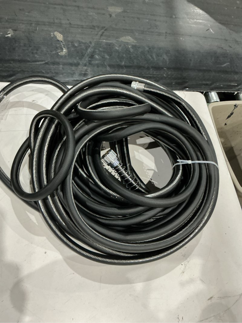 Condition photo showing As Is for neverkink max teknor apex 5/8-in x 100-ft contractor -duty kink free vinyl black coiled hose