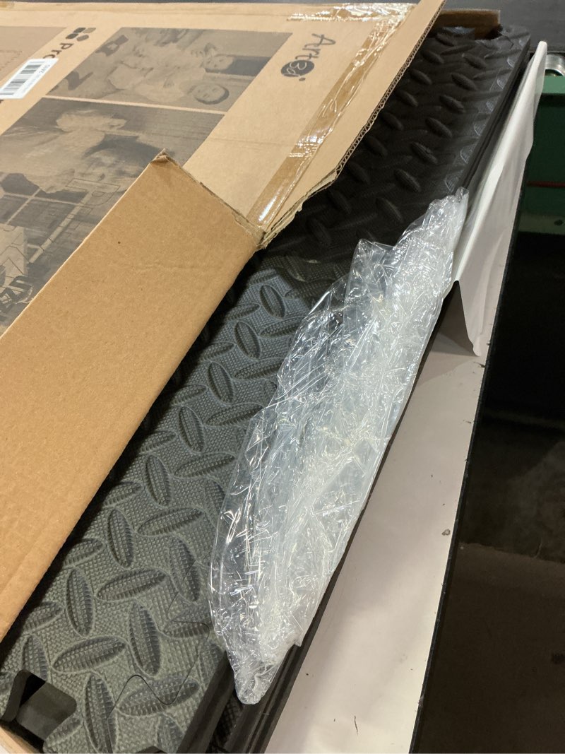 Condition photo showing Good Condition for art3d 24 sq.ft eva puzzle exercise mats, 24" x 24" x 1/2" thick foam interlocking tiles for gyms, flooring, workout, gym equipment, pack of 6 black 24 sq.ft 6