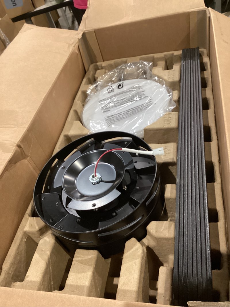 Condition photo showing Good Condition for  globe electric colossus 60-in matte black led covered outdoor ceiling fan with light and