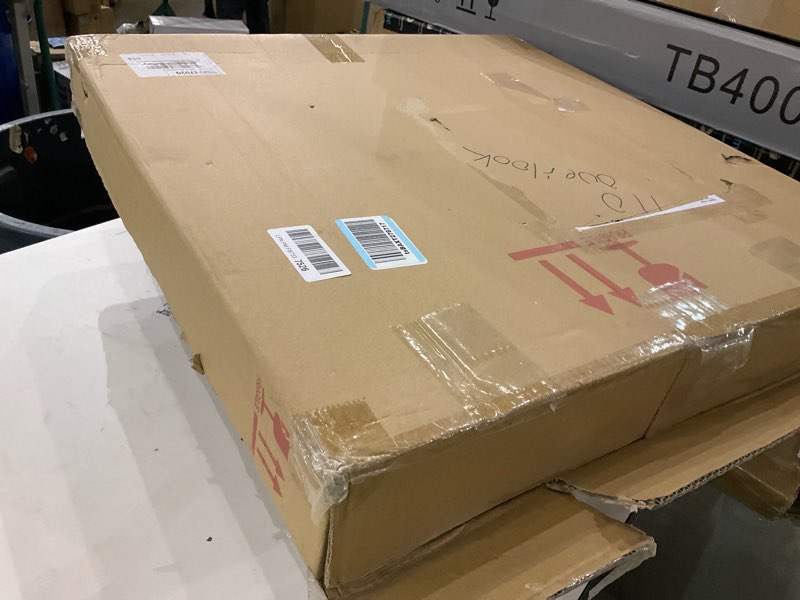 Condition photo showing As Is for Kate and Laurel Travis Round Wood Wall Mirror, 25.6" Diameter, Navy Blue, Modern Wall Décor Accent