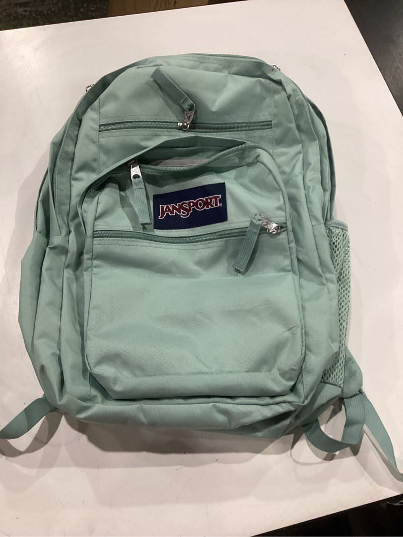 Condition photo showing New/Like New for jansport laptop backpack - computer bag with 2 compartments, ergonomic shoulder straps, 15” laptop sleeve, haul handle - faded sage