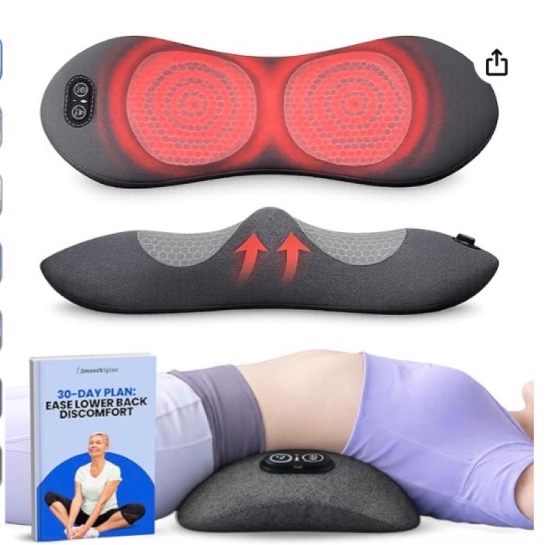 Smooth Spine Triple Fusion Back Massager for Sciatica Pain Relief Deep Tissue Neck Massager Release Tool Massagers with Heat 3 in 1 Massage Devices for Bulging Disc and Chronic Pain Relief