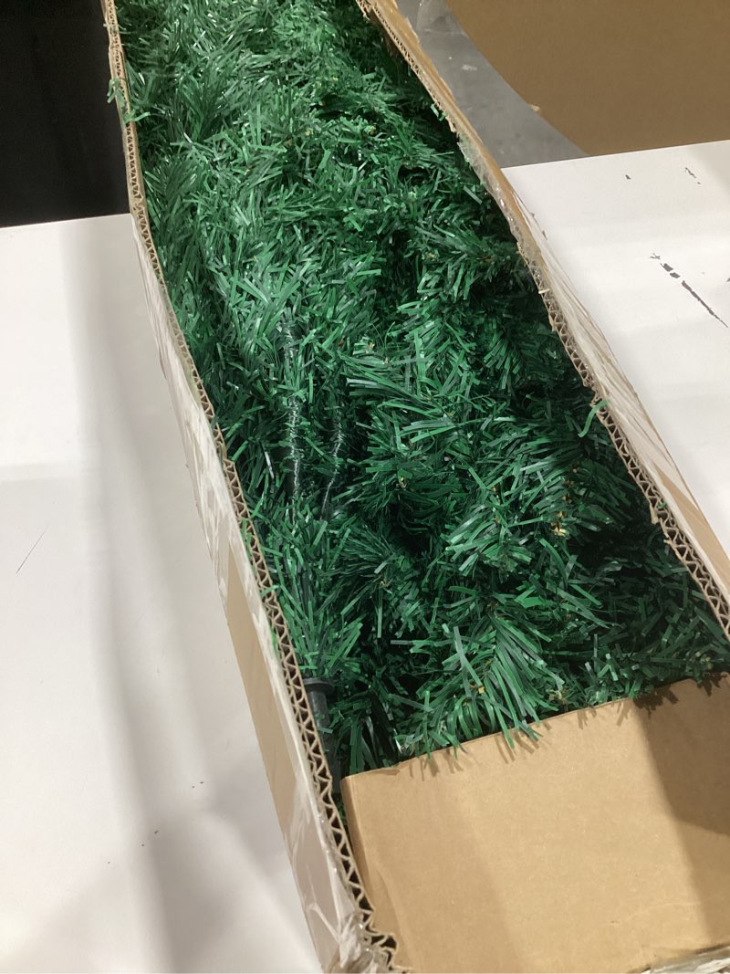 Condition photo showing As Is for plko 7ft artificial holiday christmas tree?artificial christmas tree xmas pine tree with stand and soft green branch for holiday indoor outdoor,1020tips(green) green 7ft