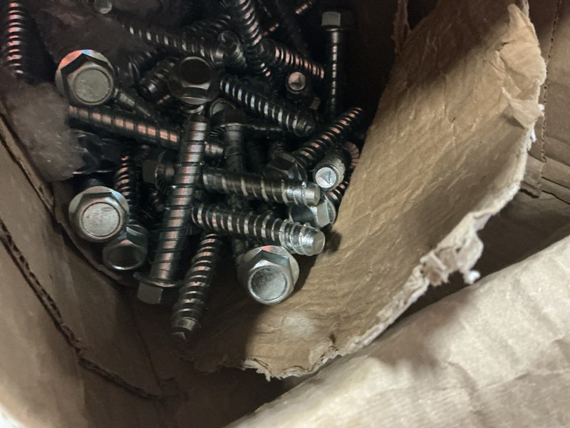 Condition photo showing Good Condition for tandefio 80 pack 3/8" x 3" concrete screw anchor galvanized large diameter heavy duty plated concrete anchors for masonry brick anchoring block decking framing hex drive 80 3/8" x 3"