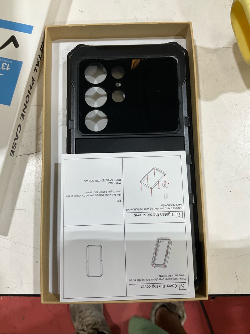 Condition photo showing Good Condition for lunivop for samsung galaxy s25 ultra case heavy duty metal phone case with built-in screen protector lens protective dust proof military grade rugged [the fingerprints don't work] black compatible with samsung galaxy s25 ultra 2025 black