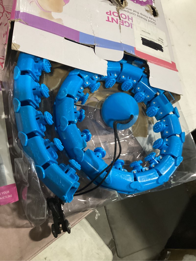 Condition photo showing Good Condition for weighted hula circle hoops for adults weight loss, infinity fitness hoop plus size 47 inch, 24 detachable links, exercise hoop suitable for women and beginners blue 24 links