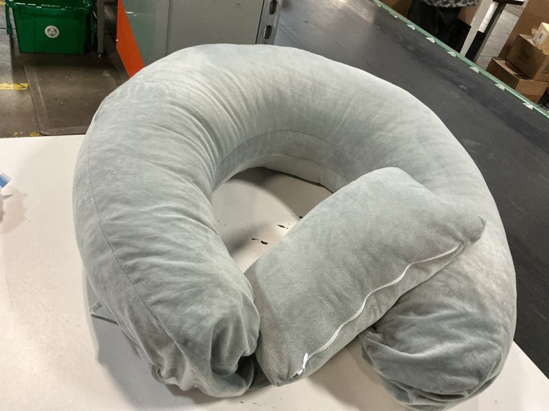 Condition photo showing As Is for travel pillow - memory foam neck pillow support pillow,luxury compact & lightweight quick pack for camping,sleeping rest cushion (green) ( similar