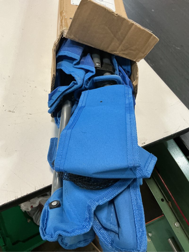 Condition photo showing As Is for weather station camping chair, lightweight and portable outdoor folding tailgate quad chair with cup holder and armrests (different color  )