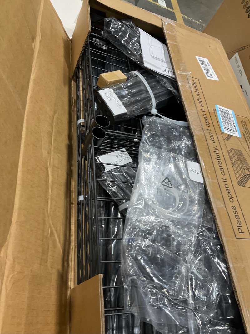 Condition photo showing Good Condition for Ulif E10 Clothes Rack?With Stretchable Hanger Rod?Freestanding Clothing Racks for Hanging Clothes?Adjustable Closet Organizer System?Portable Garment Rack 73-97"W x 15" D x 72" H?Max Load 800LBS?Black