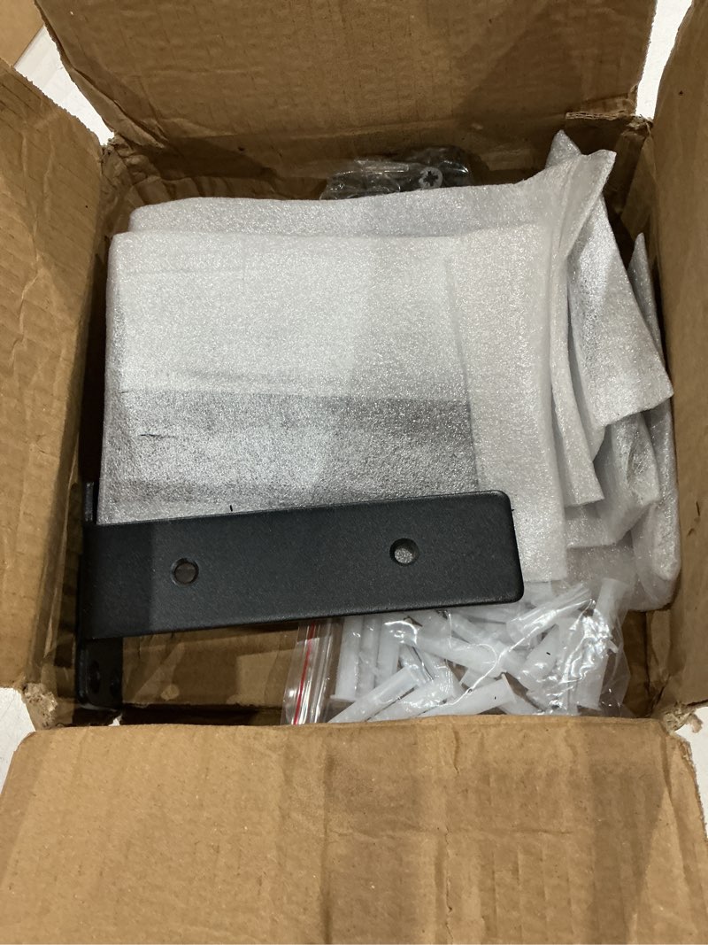 Condition photo showing Good Condition for starunder 6 pack floating shelf brackets, 6 inch heavy duty industrial shelf bracket, black metal l brackets for shelves support diy(1/5 inch thicked) 6 inch 6