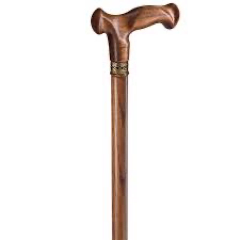 ispuoocti wooden walking cane for men and women -natural solid wood, 3 rubber tips, heavy duty, with
