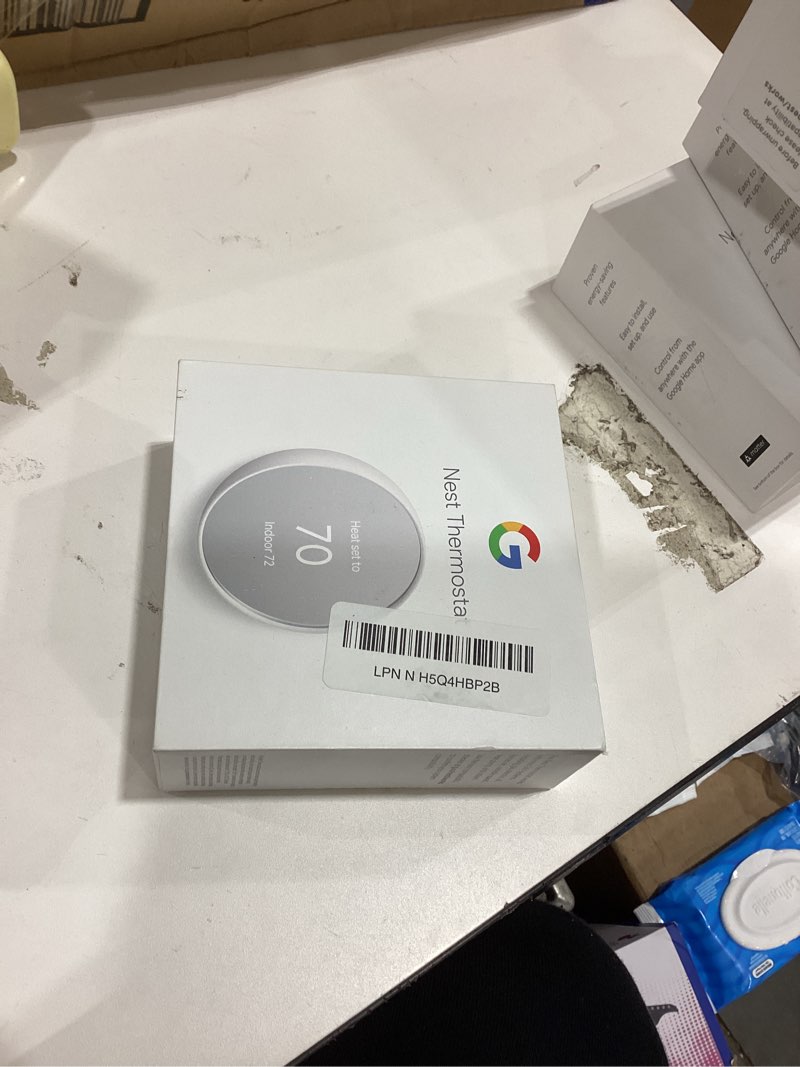 Condition photo showing As Is for Google Nest Thermostat - Smart Thermostat for Home - Programmable Wifi Thermostat - Snow