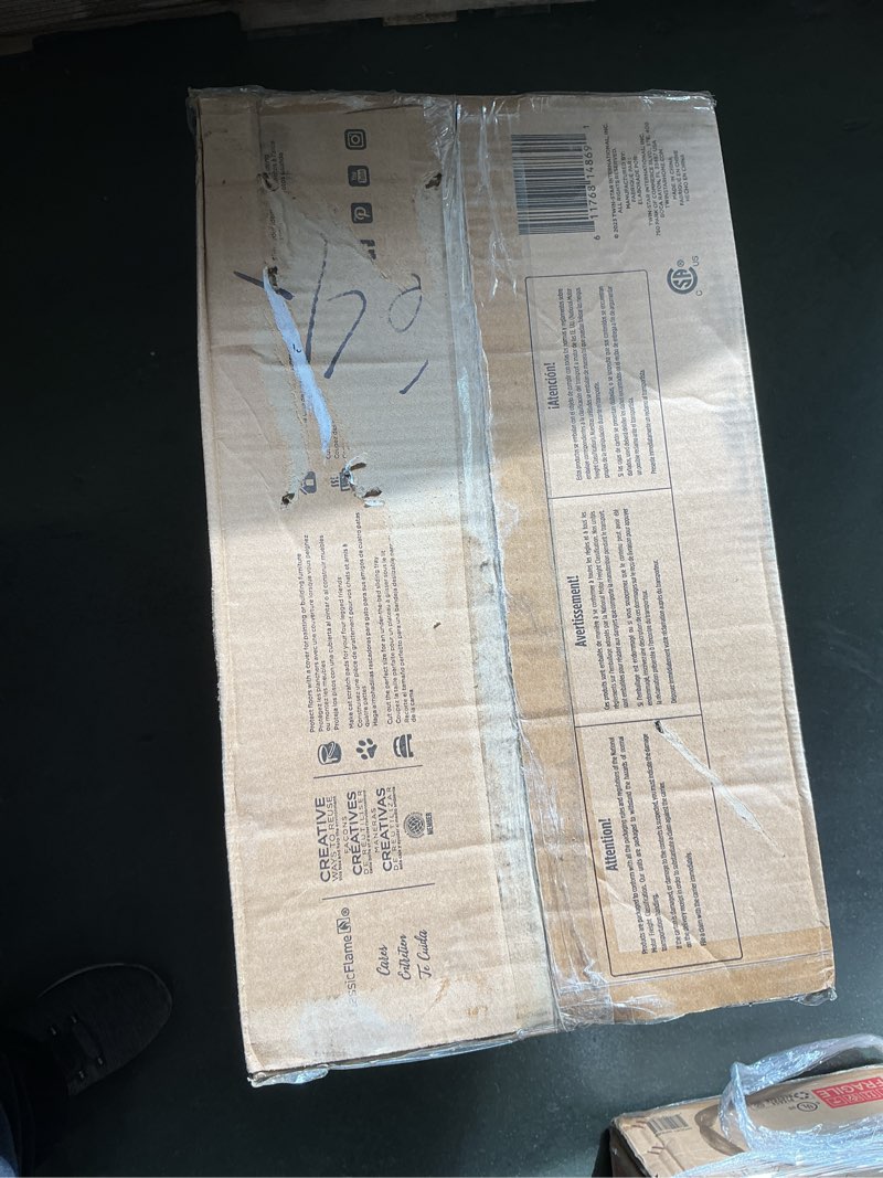 Condition photo showing New/Like New for ClassicFlame 17.5"W Infrared Quartz Electric Stove Heater, Insignia Blue