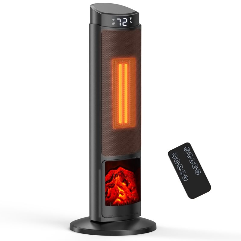 Sweetcrispy Space Heater for Indoor Use, 24Inch Portable Heater with Remote and Thermostat,3 Light M