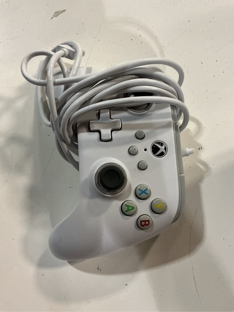 Condition photo showing As Is for powera wired controller for xbox series x|s - white