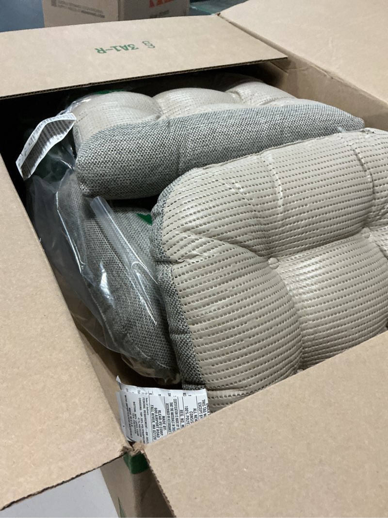 Condition photo showing Good Condition for klear vu gripper overstuffed universal non-slip dining chair cushions for kitchen decor or office use, u-shaped skid-proof seat pad, 15x15 inches, 4 count (pack of 1), distressed gray 4 count (pack of 1) distressed gray