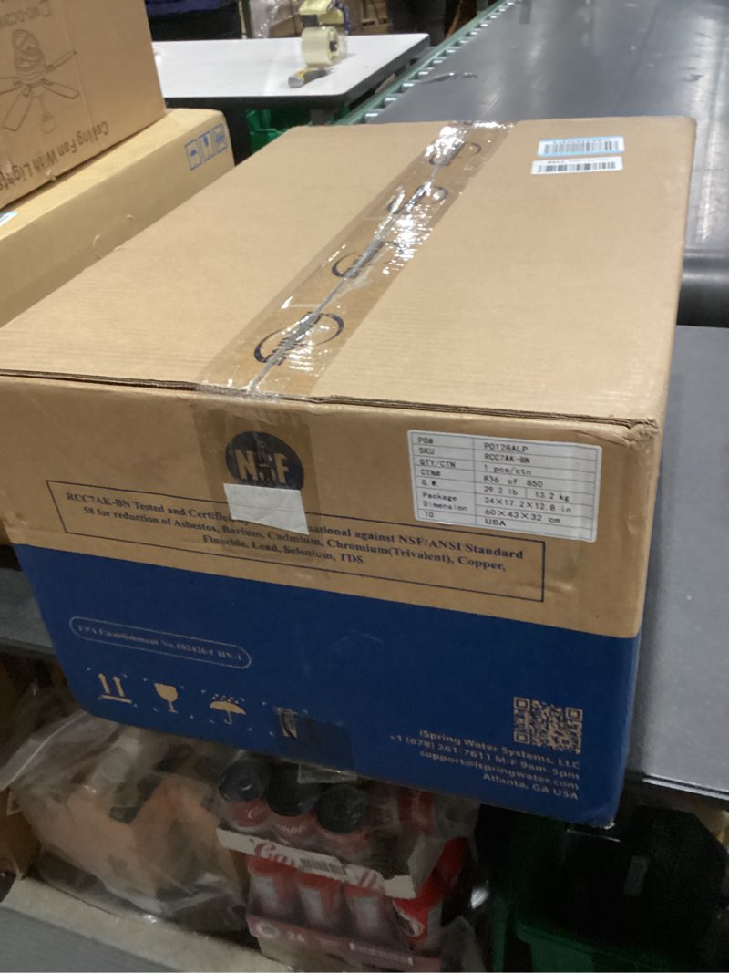 Condition photo showing New/Like New for iSpring RCC7AK, NSF Certified, 75 GPD, Alkaline 6-Stage Reverse Osmosis System, pH+ Remineralization RO Water Filter System Under Sink, Patented Top-Mounted Faucet Design for Easy Installation 6-Stage, Alkaline Brushed Nickel