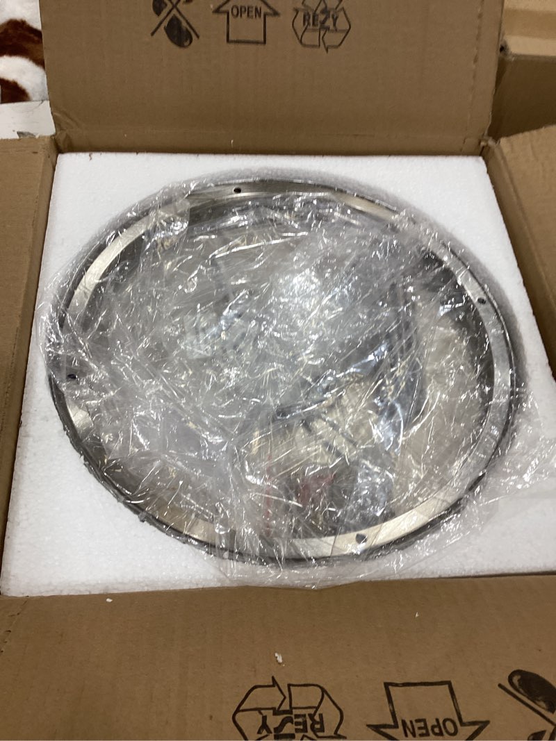 Condition photo showing New/Like New for krychiler 11.8" hammered glass flush mount ceiling light, modern close to ceiling light fixtures round low profile bubble shade, for kitchen bedroom hallway dining room bathroom foyer, brushed nickel nickel 11.8 inch
