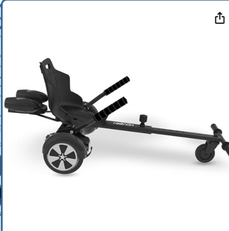 hover-1 buggy hoverboard attachment - compatible with most 6.5" & 8" electric hoverboards, hand-operated rear wheel control, adjustable frame & straps, easy assembly & install hoverboard go kart pink