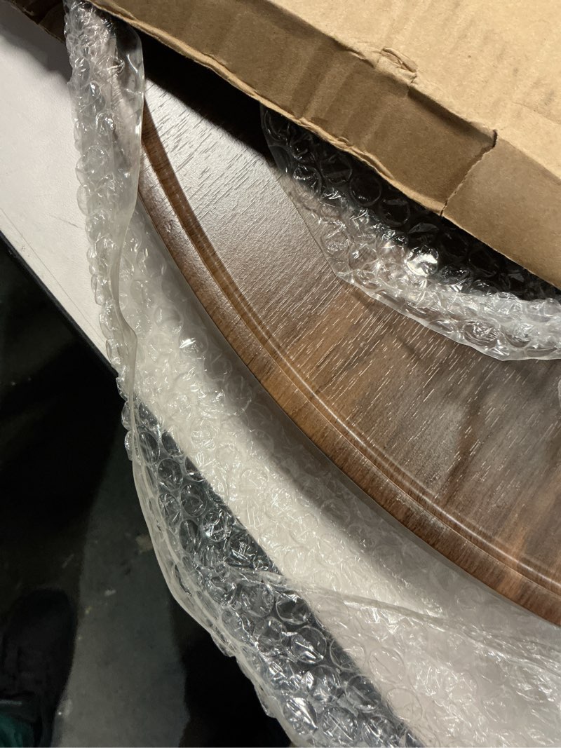 Condition photo showing Good Condition for Extra Large Ottoman Serving Tray: Hanobe Round Wooden Trays 22" Contemporary Decorative Coffee Table Tray Circle Big Platter Modern Home Decor for Living Room 22.1"