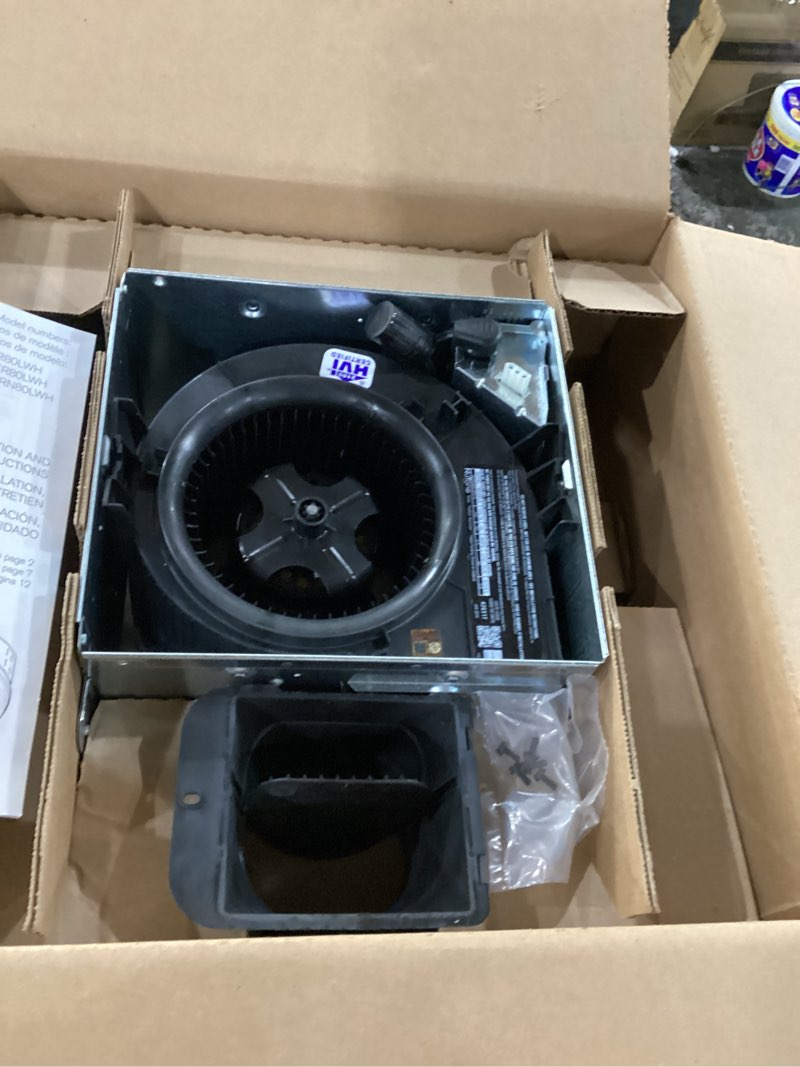 Condition photo showing New/Like New for broan-nutone aer80lwh energy star certified bath fan, medium, white