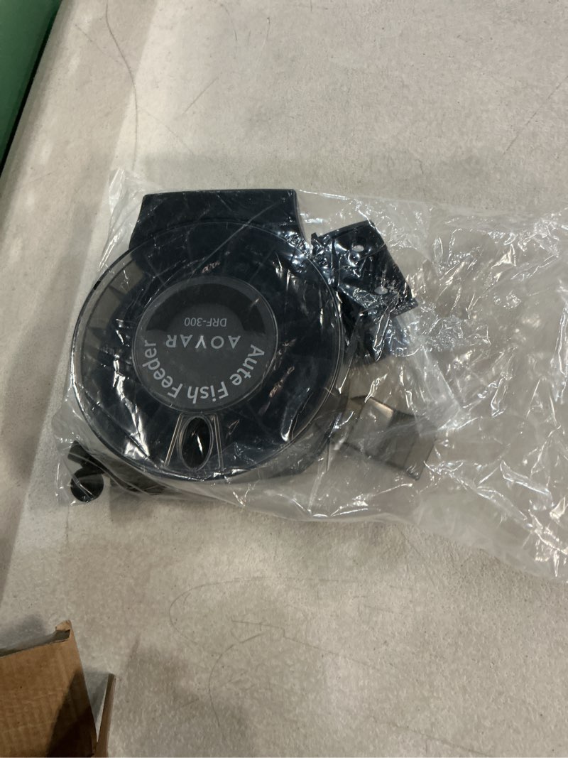 Condition photo showing As Is for automatic fish feeder dispenser for aquarium: auto precision food feeding 300ml large capacity for powder flakes pellet, battery feeders timer for small tank turtle betta koi vacation weekend day cy-059f