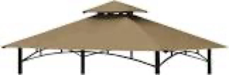 tanxianzhe grill gazebo replacement canopy top cover 5×8 double tiered bbq roof only fit for gazebo model l-gg001pst-f (beige)