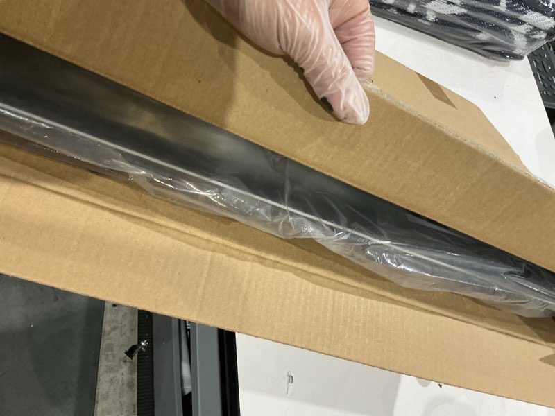 Condition photo showing Good Condition for 27.6"l×1.6"h bridge threshold ramps for doorways, fits 2.8–5.1" wide thresholds with adjustable support bars, non-slip aluminum wheelchair ramps for home steps, sliding door ramp for wheelchair 27.6"l & 2.8–5.1" wide