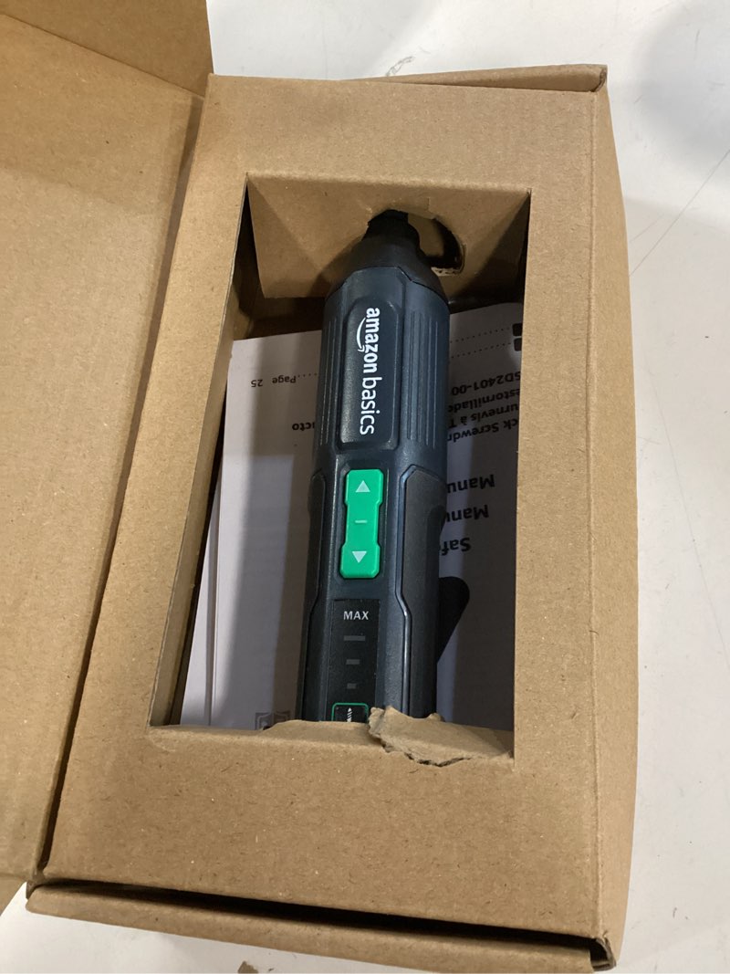 Condition photo showing Good Condition for amazon basics by skil 4v cordless stick screwdriver with 10-piece bit set and usb cable screwdriver, 10pc bit set