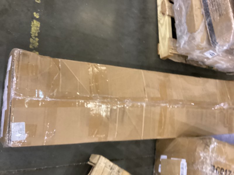 Condition photo showing As Is for Tribesigns Gold Console Table, 55 inch Modern Entryway Table with Geometric Metal Frame, Faux Marble Narrow Long Sofa Table for Living Room, Entrance, Hallway, White and Gold