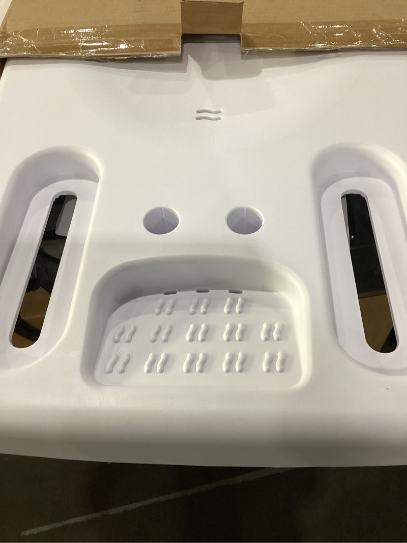 Condition photo showing Good Condition for carex portable shower bench - shower bath seat - fits tub having width in the range of 19"-28". comfortable contoured seating area with 300 pound weight capacity, portable and easy to store