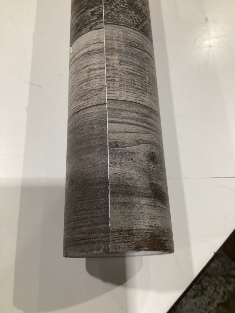 Condition photo showing As Is for yun-aeon gray wood peel and stick wallpaper 34.6" x 480" self adhesive wallpaper backsplash line removable wall paper bathroom old furniture renovation furniture natural wood-gray natural wood wallpaper 34.6" x 480"