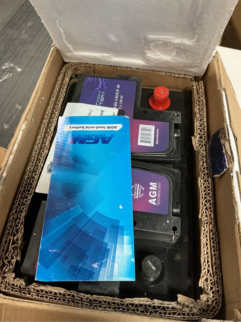 Condition photo showing As Is for Mighty Max Battery MM-H6 Start and Stop Car BCI Group Size 48 12V 70 AH, 120RC, 760 CCA Rechargeable AGM Car Battery Group 48