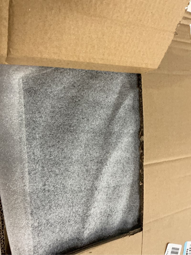 Condition photo showing New/Like New for 22.6'' × 13'' Coffee Table Tray Shagreen Decorative Tray for Ottoman Home Decor Serving Tray with Acrylic Gold Handles Modern Elegant Scalloped Large Ottoman Tray Ice Blue 22.6" x 13" x 2"