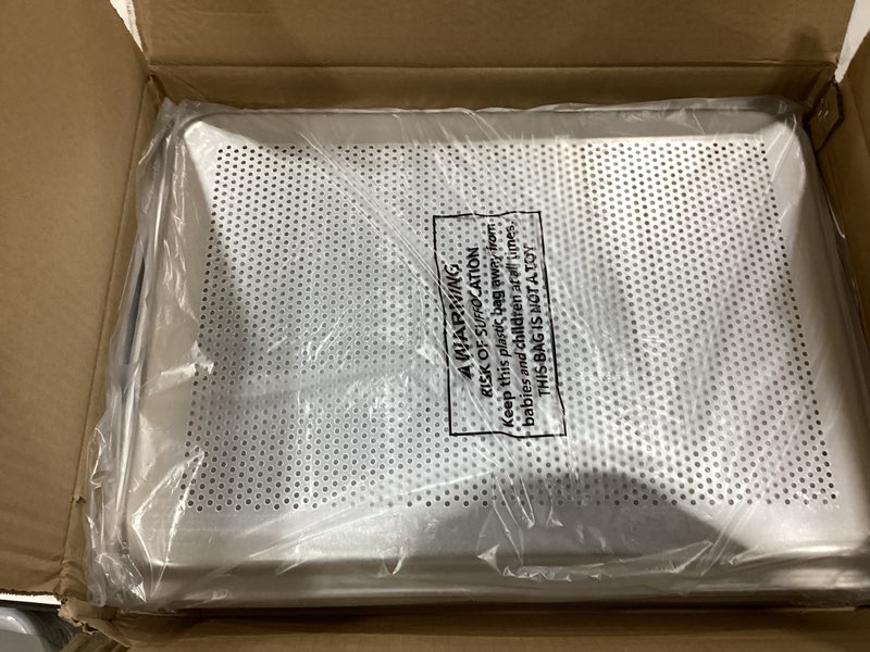 Condition photo showing Good Condition for hardura aluminum perforated baking sheet pan 18”l x 13”w x 1”h cookie sheet, 6packs, for oven in bakery & restaurant, kitchen 6pack perforated 18" x 13"