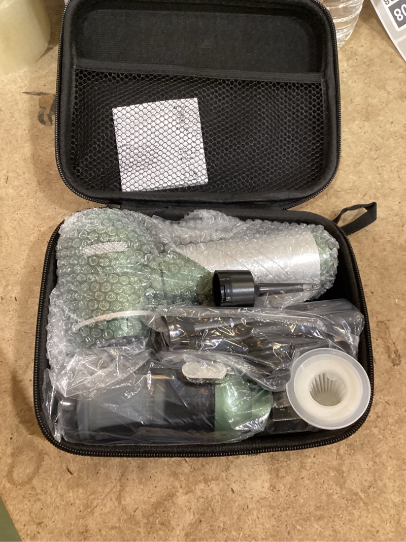 Condition photo showing New/Like New for car vacuum portable cordless 22000pa high power handheld mini vacuum cleaner rechargeable foldable with brushless motor air blower duster pump for car home office pet (green)