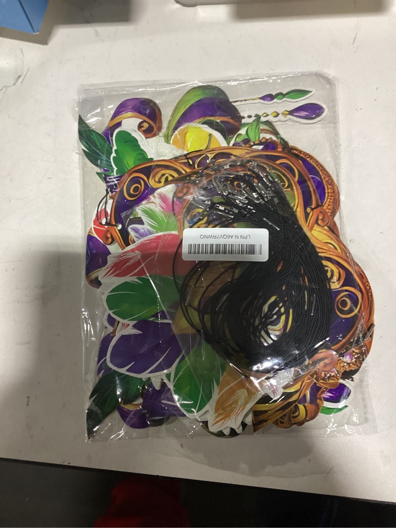 Condition photo showing New/Like New for 56PCS Mardi Gras Masks Bulk Set: Party Decorations Carnival Favors(Paper) Classic 36pcs