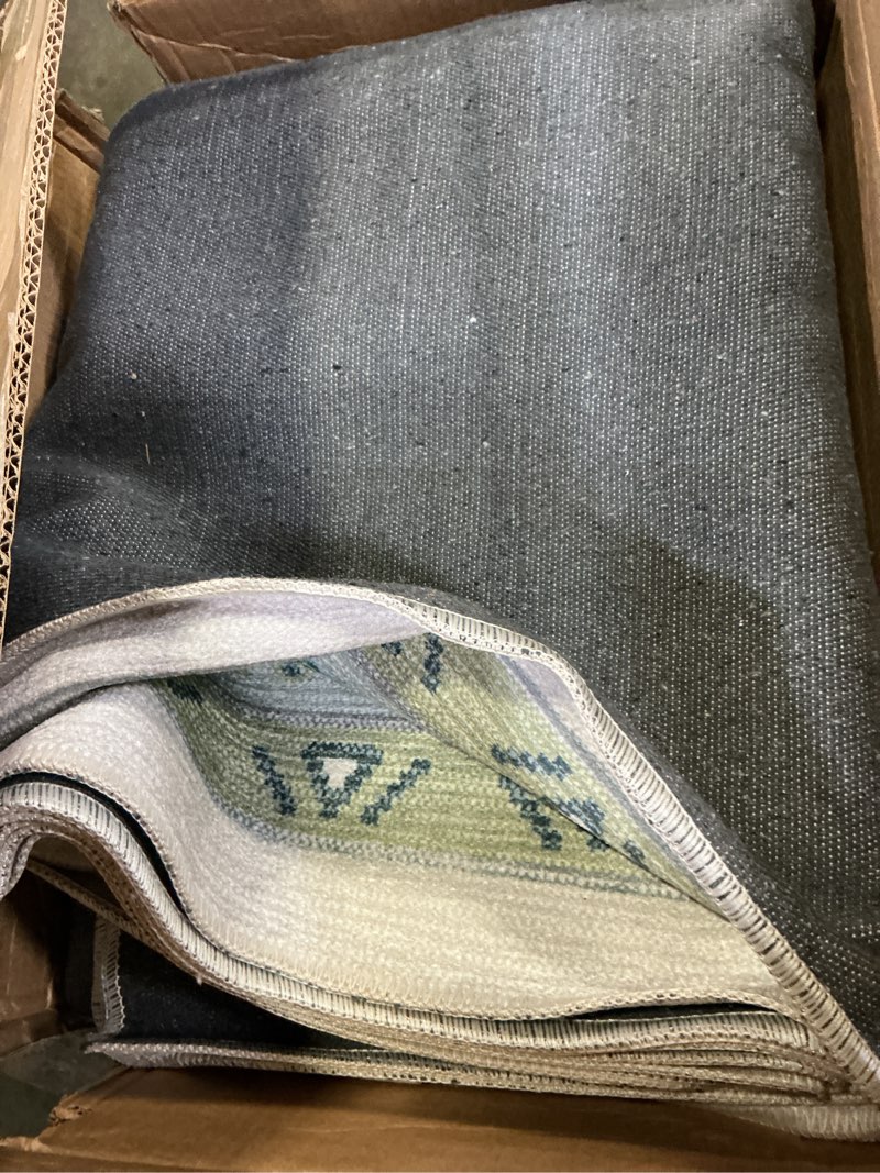 Condition photo showing Good Condition for fame living cream green oushak rug, modern small rugs, vintage, turkish, eclectic, floral, pastel, washable, door mat, doormat for indoor entrance, entryway, kitchen, bathroom, bedroom, laundry, 2'x3' cream green 8x10(rectangular)
