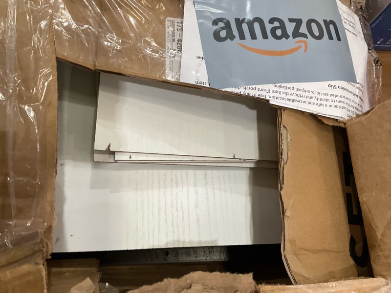 Condition photo showing As Is for dwvo 59" w hall tree with shoe storage, farmhouse entryway bench with coat rack, 18 shoe cubbies with adjustable shelves & 12 coat hooks, shoe storage bench for entryway hallway,pure white pure white 59" farmhouse 18 cubbies