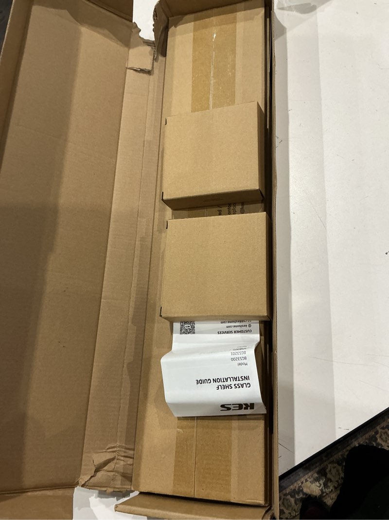 Condition photo showing New/Like New for kes glass shelves for bathroom, 24 inches bathroom floating shelf with tempered glass and brushed nickel bracket wall mount 2 pack, bgs3201s60-2-p2 brushed finish 24 inch (2 pack)