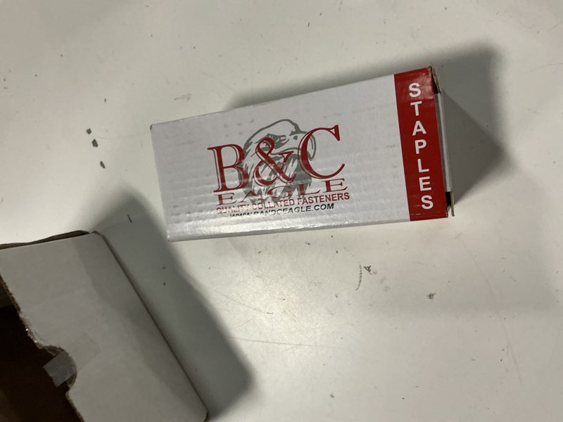 Condition photo showing New/Like New for B&C Eagle 97/25 1-Inch Length x 3/16-Inch Crown x 20 Gauge Galvanized Floor Staples (5,000 per box)