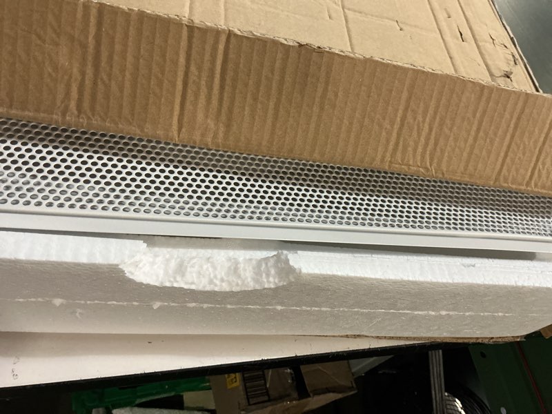 Condition photo showing New/Like New for fits 24x24 steel t-bar ceiling grid | 2x2 feet lay in steel perforated face air supply diffuser with round 6" [neck size] by handua | ceiling vent | white | outer dimension: 23-3/4" x 23-3/4" 1 6" neck