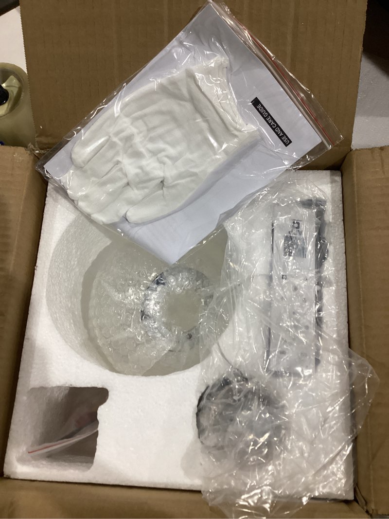 Condition photo showing Good Condition for 1 light globe pendant light for kitchen island silver pendant light fixtures with clear glass globe hanging lights for bedroom,hallway,bar silver-clear 1-light