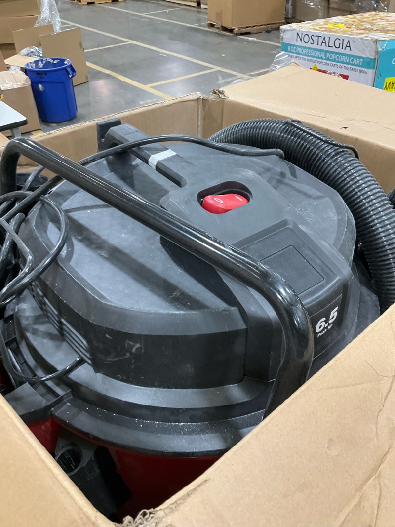 Condition photo showing As Is for Vacmaster 16-Gallon 6.5 Peak HP† Wet/Dry Vacuum – VJH1612PF 1101, Red 16 Gallon