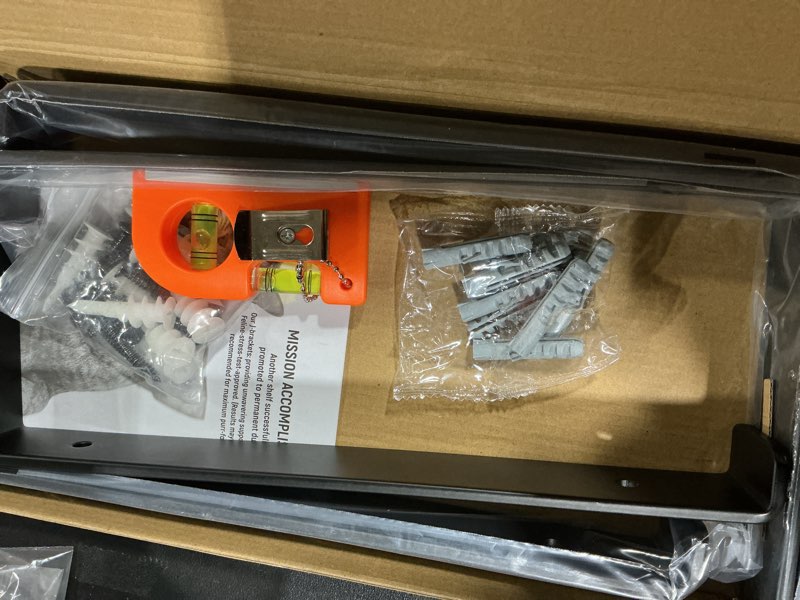 Condition photo showing Good Condition for LEOPO 10 inch Shelf Brackets ,1/5 inch Thick Heavy Duty Industrial Bracket for DIY Floating Shelf Support, Black Coated Wall Shelf Support, 9.25” x 6” x 1.5” 9.25” black-4pack