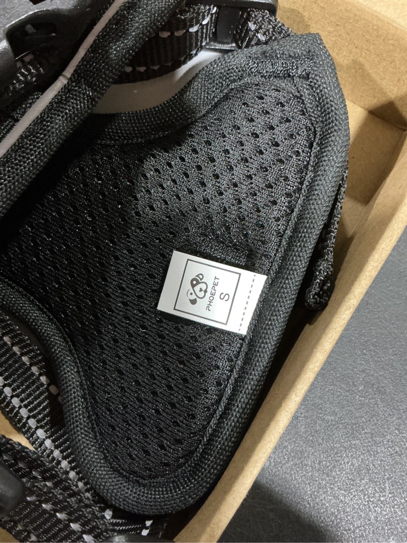 Condition photo showing New/Like New for PHOEPET No Pull Dog Harnesses for Small Dogs Reflective Adjustable Front Clip Vest with Handle 2 Metal Rings 3 Buckles [Easy to Put on & Take Off] (S, Black) Small Black