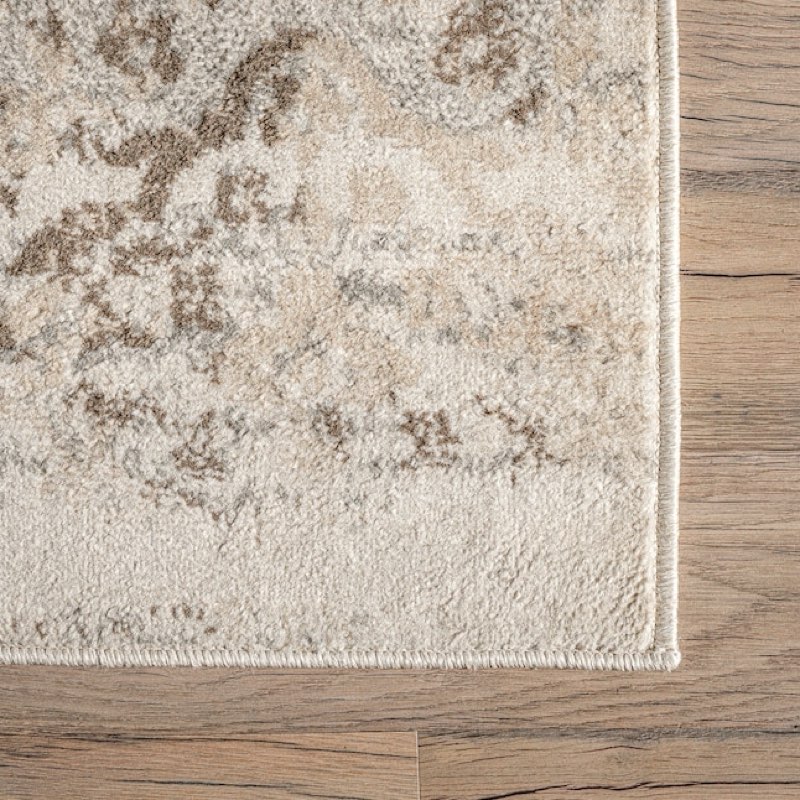 nuLOOM Freja 2’6” x 10’ (ft) Beige Indoor Floral/Botanical Area Rug
