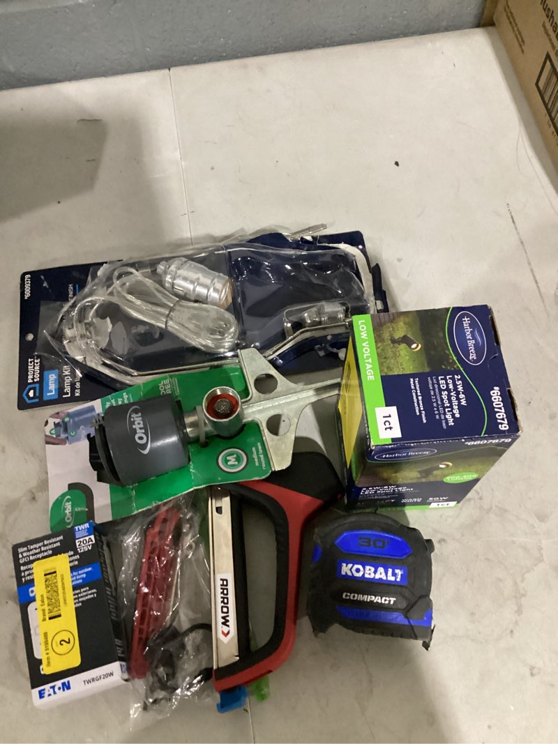 Condition photo showing As Is for assorted home improvement items
